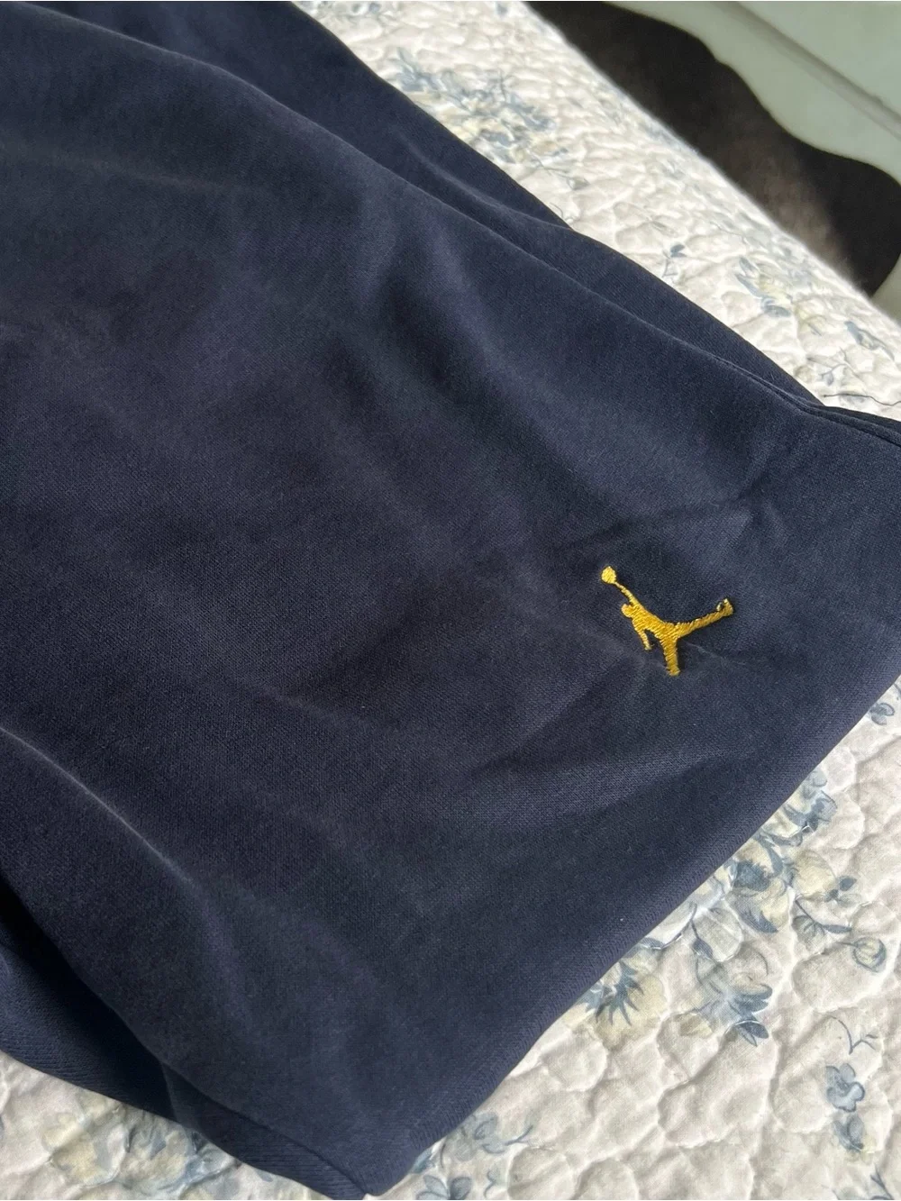 Jordan Navy Men's Sweatpants with Gold Michigan M & Jumpman